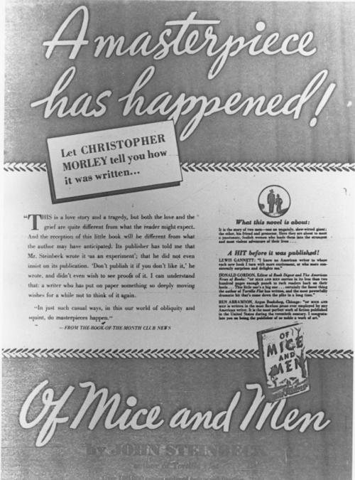Advertisement for Of Mice and Men