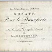 Les adieux, l'absence et le retour : sonate pour le pianoforte composée à Son Altesse Impériale l'Archiduc Rodolphe d'Autriche