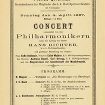 Concert of the Vienna Philharmonic conducted by Hans Richter on April 4, 1897