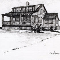 The Baxter Road house, Footlight, Pencil Drawing