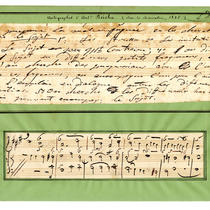 Counterpoint autograph in the hand of Anton Reicha, with engravings of his portrait and tomb