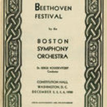 Beethoven Festival by the Boston Symphony Orchestra, December 1930