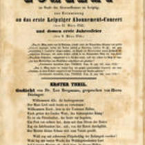 Concert in the hall of the Gewandhaus in Leipzig, March 9, 1843