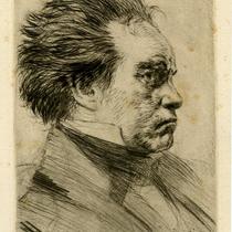 Beethoven portrait engraving by Bauer