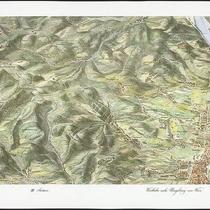 Bird's-eye view perspective map of the Archduchy Austria under the Ens. Western area near the surroundings of Vienna