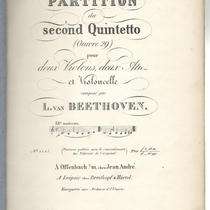 Partition du second quintetto, oeuvre 29 pour deux violons, deux altos, et violoncelle