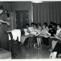 A women's choir practice