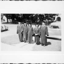 Shirley Orpha Smith with four other fellow graduates.