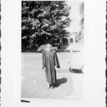 Shirley Orpha Smith wearing graduate regalia.