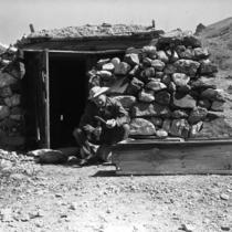 Professor at miner's cabin, Titus Canyon