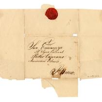 Envelope for autograph letter from Archduke Rudolph