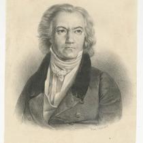 Beethoven lithograph based on portrait by Waldmüller