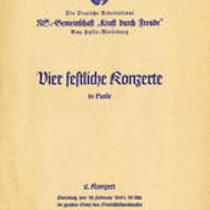 Four festival concerts in Halle. Second concert, February 18, 1941