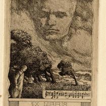 Beethoven bookplate, Ex libris Rolf Fiedler