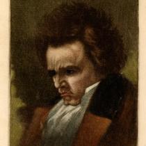 Beethoven portrait on linen