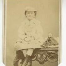 Portrait photograph of an unidentified child, likely female (Natick, MA) 