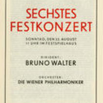 Salzburg Festival 1937, Sixth Festival Concert, Sunday, August 22, 1937, directed by Bruno Walter