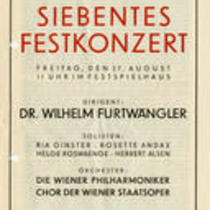 Seventh festival concert, Friday, August 27, 1937, by Vienna Philharmonic